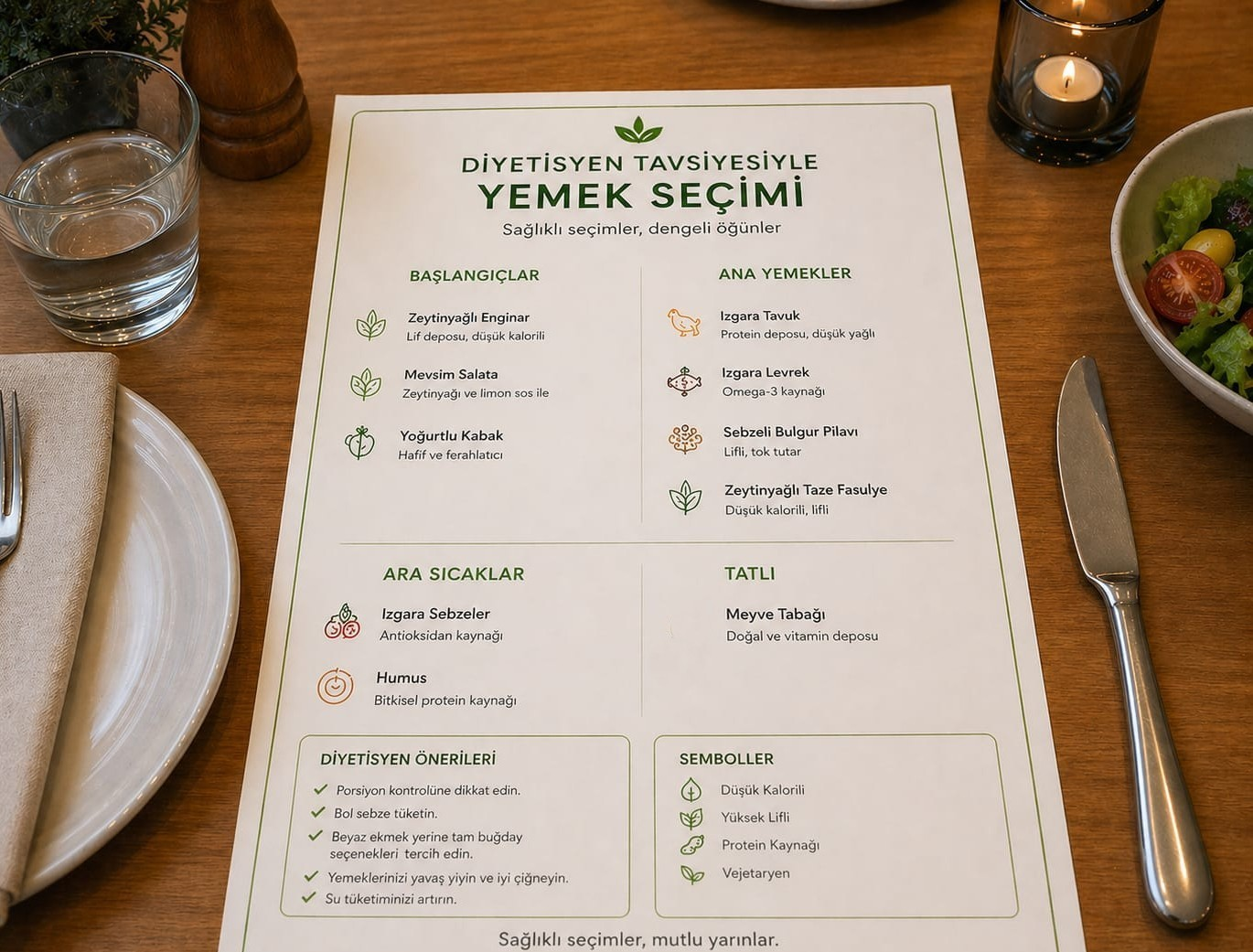 DİYETİSYEN ÖNERİSİYLE RESTORANDA YEMEK SEÇİMİ REHBERİ